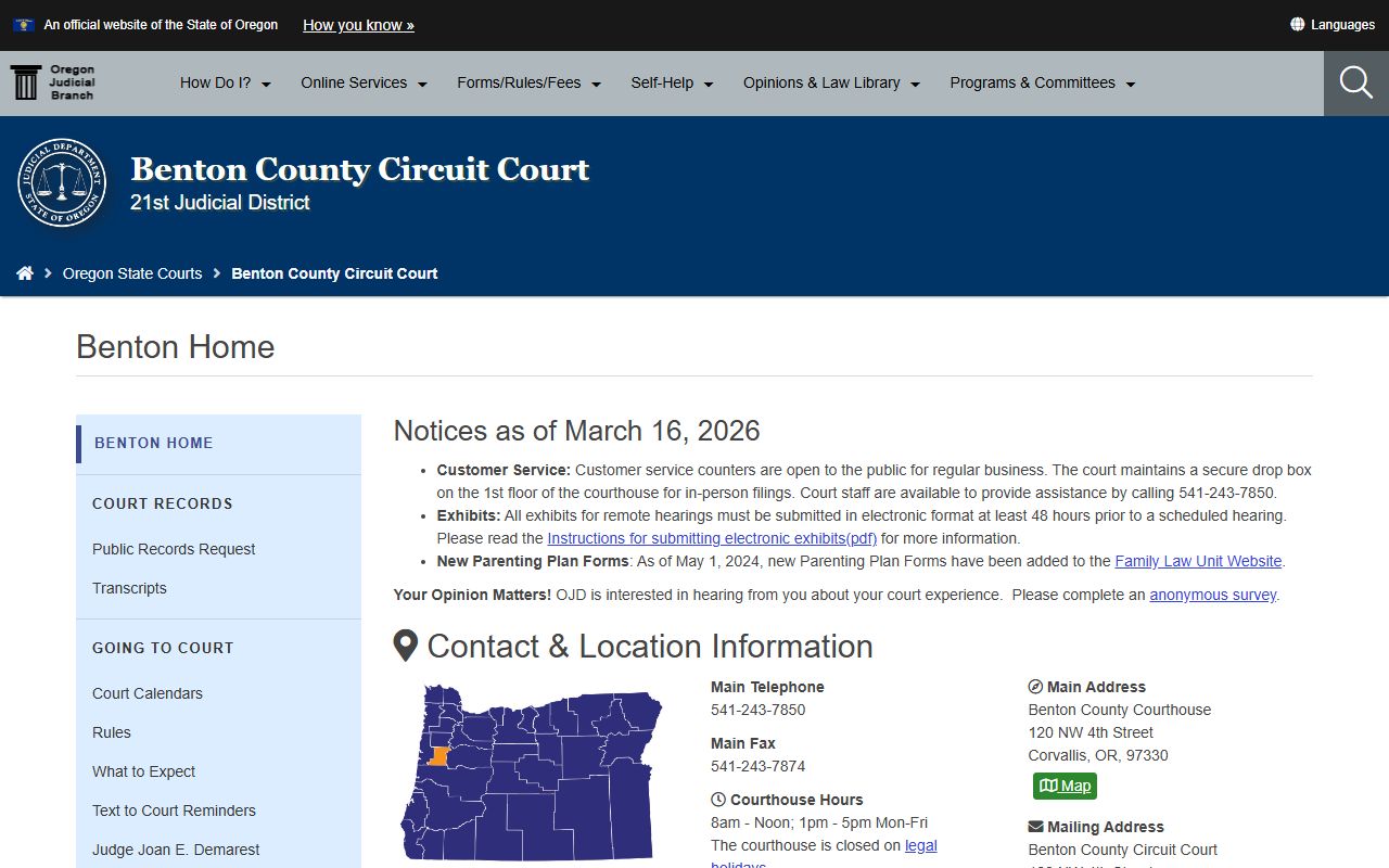 Benton County family court records