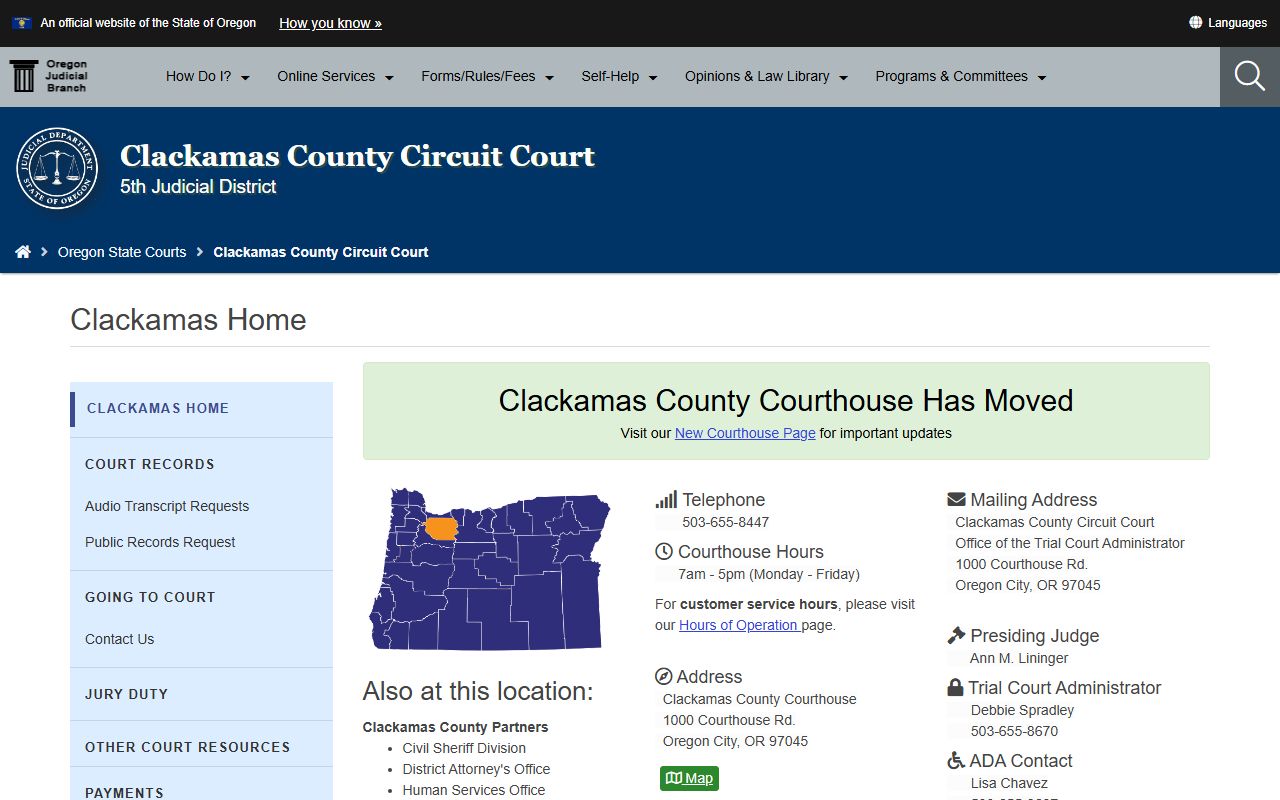 Clackamas County family court records