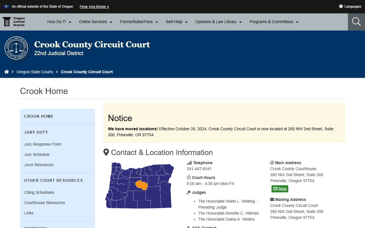 Crook County family court records