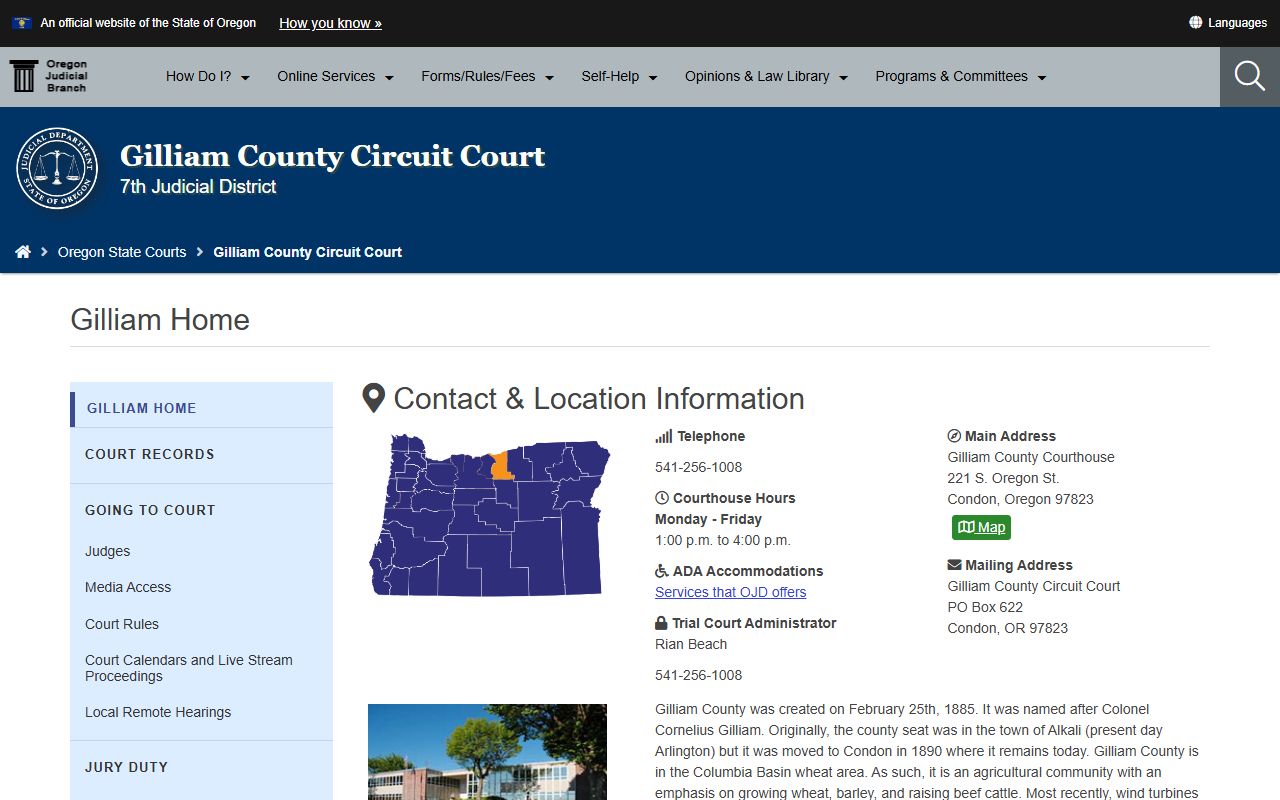 Gilliam County family court records