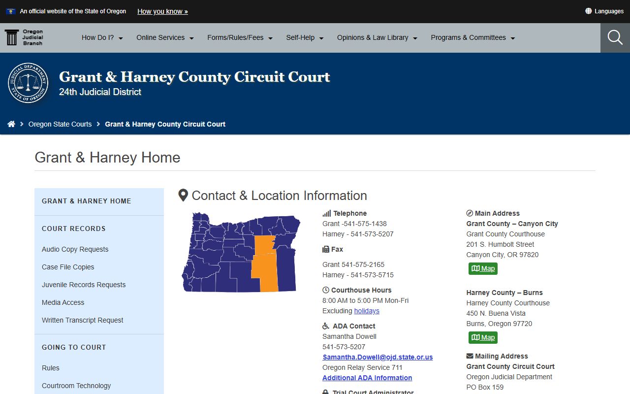 Grant County family court records