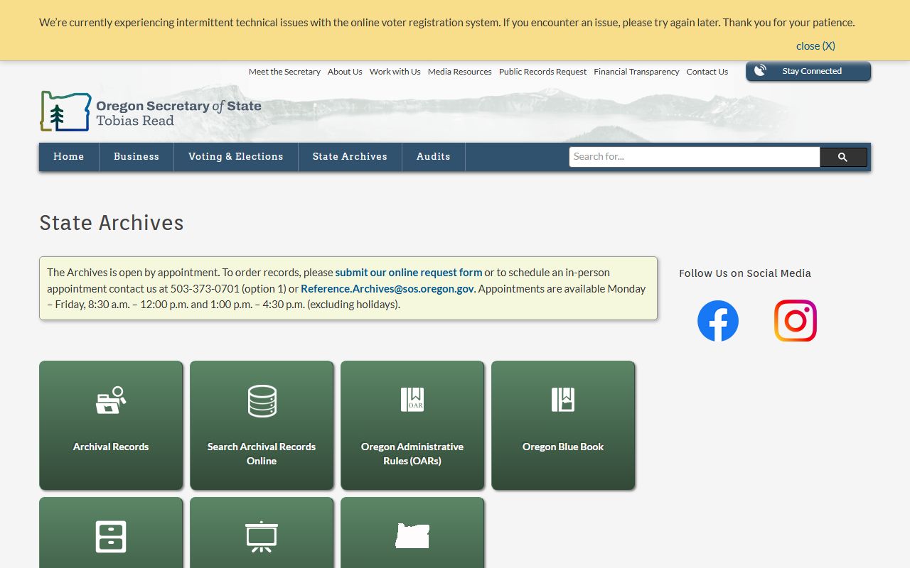 Oregon State Archives for historical family court records